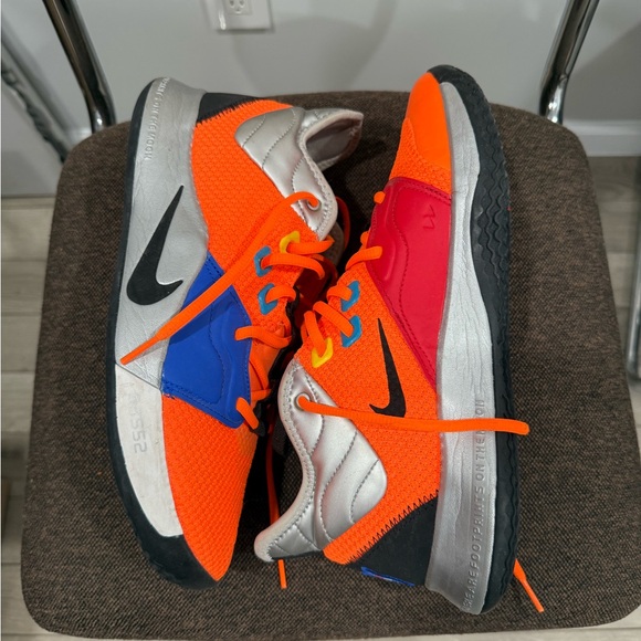 Nike Kids' Orange, Blue, Red, and Silver Sneakers - Picture 1 of 4